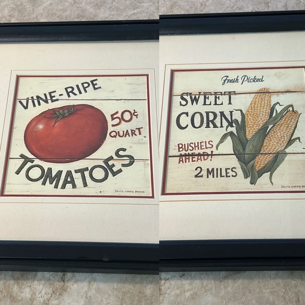 Framed & Matted Vegetable Prints 2
